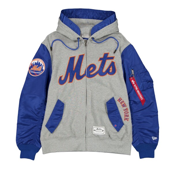 New Era Pánská bunda New York Mets MLB Alpha Industries MA-1 Full-Zip Fleece Velikost: S