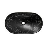 Umyvadlo na desku SAT Infinitio 61,5x36 cm černý matný mramor, bez přepadu SATINF61536MRBKM SATINF61536MRBKM