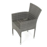 Židle zahradní, šedý umělý ratan, kov, stohovatelná.