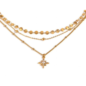 ELENYS Stella – pozlacený náhrdelník 18K žluté zlato Délka náhrdelníku: 40-43 + 5 cm / max. 48 cm