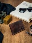 Trendová pánská menší kožená peněženka Dokl, tmavě hnědá
