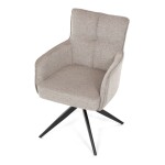 Židle jídelní, taštičkové pružiny v sedáku, 180° otočný mechanismus, lanýžová voděodolná látka, černý kov