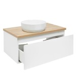 Koupelnová skříňka s krycí deskou SAT B-WAY 79x30x45 cm bílá lesk BWAY80WDOAK BWAY80WDOAK