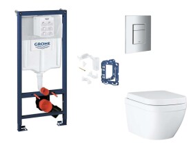 GROHE - Rapid SL Set předstěnové instalace, klozetu, sedátka SoftClose, tlačítka Skate Cosmopolitan a sady pro vhazování tablet, Triple Vortex, chrom SANI11BB2135