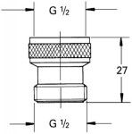GROHE - Náhradní díly Zpětná klapka, chrom 1416500M