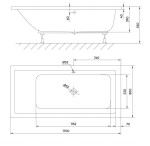 Kielle - Arkas I Obdélníková vana 170x80 cm, bílá 11111530