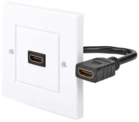 Nedis nástěnná HDMI zásuvka / Instalační box / 4K 60Hz / 18 Gbps / pozlacené kontakty / černo-bílá (CVGB34950WT)