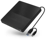 CONNECT IT CFF-1030-BK 3v1 SlimDrive černá / Externí CD/DVD mechanika / USB-C + USB-A (CFF-1030-BK)