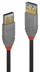 Lindy Anthra Line USB-A - USB-A 2 m černá / Prodlužovací kabel USB / USB 3.2 Gen 1 / 5 Gbit/s (36762)