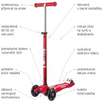 Koloběžka Maxi Micro Deluxe red LED