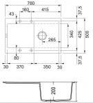 FRANKE - Maris Fragranitový dřez MRG 611, 78x50 cm, matná černá 114.0637.576