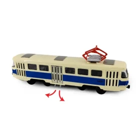 RAPPA 253322 Kovová česká retro tramvaj modrá 16 cm-otevírací dveře