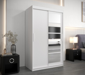 Šatní skříň Abi Ro1 Barva korpusu: Bílá, Rozměry: 120 cm, Dveře: Bílá