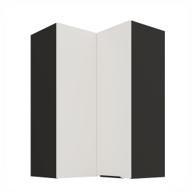 Horní rohová skříňka Aria 60x60 GN-90 2F (90°) Barva korpusu: Černá, Barva dvířek: WH - Crystal white AFM