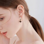 Náušnice s tygřím okem Vesper - stříbrné zapínání, Hnědá