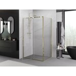 MEXEN/S - Exo sprchový kout dveře křídlové 145 x 75, transparent, zlato 819-145-075-50-00