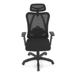 Židle kancelářská, nastavitelný podhlavník, potah černá síťovina mesh, mechanika permanent kontakt