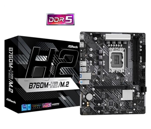 ASRock MB Sc LGA1700 B760M-H2/M.2, Intel B760, 2xDDR5, 2xHDMI, mATX EDF_380928