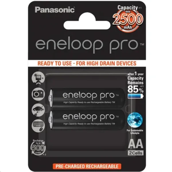 Panasonic Eneloop Pro Nabíjecí baterie AA 2500mAh / 2ks / Blistr (HR-3UWXB-2BP)