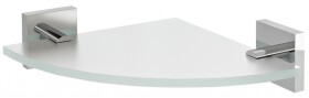SAPHO - X-SQUARE skleněná police rohová, čtvrtkruhová 200x200, chrom/mléčné sklo XQ009-01