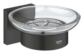 GROHE - QuickFix Start Cube Mýdlenka s držákem, sklo/matná černá 410962430