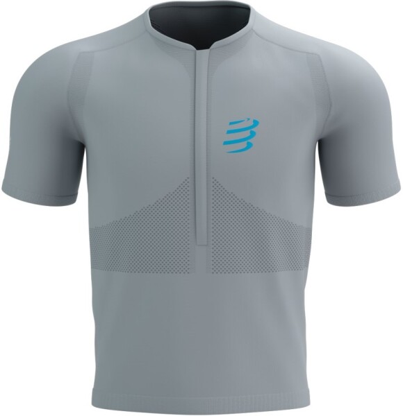 Běžecké tričko Compressport Trail Half-Zip Fitted SS Top - ALLOY/HAWAIIAN OCEAN Velikost textilu: S