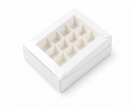 Krabička na pralinky16,5x13,5x4cm bílá lesklá 12ks