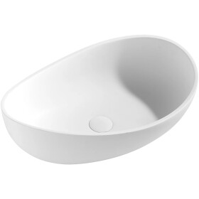 CERANO - Umyvadlo z litého mramoru Valentino - na desku - bílá matná - 60x37 CER-WB21B2