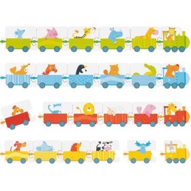 Puzzle hra kostkami Vláčky