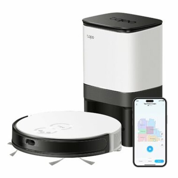 TP-LINK Tapo RV20 Mop Plus bílá / Robotický vysavač + základna / vysávání mopování / WiFi / BT / 2600 mAh / HEPA (Tapo RV20 Mop Plus)