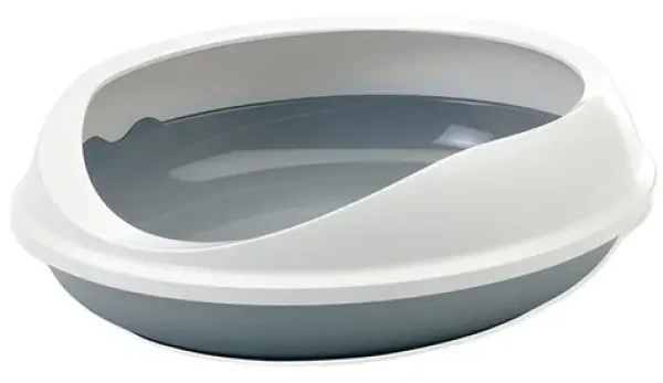 SAVIC Figaro šedo-bílá / Kočičí toaleta / bez krytu / 55x48,5x15,5 cm (113-02681)
