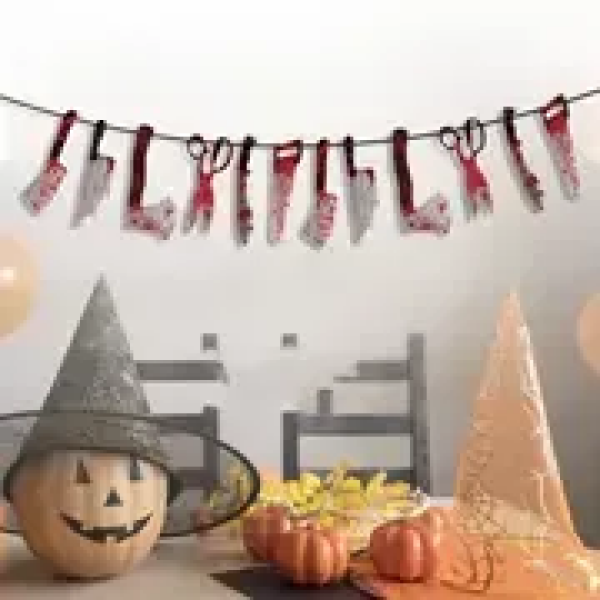 Ptakoviny.cz Girlanda hororová Krvavé Nože, Sekery a Nůžky