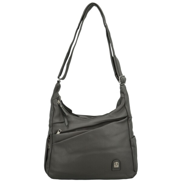Stylová dámská koženková crossbody kabelka Arleta, tmavě šedá