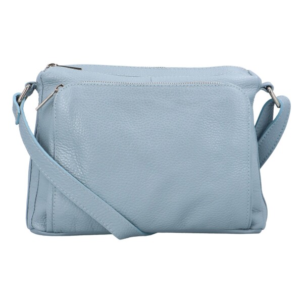 Stylová dámská kožená crossbody Robertina, světle modrá new