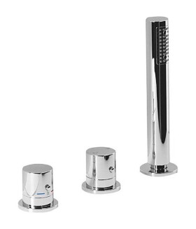SAPHO - GO tříprvková termostatická baterie na okraj vany, chrom TH102