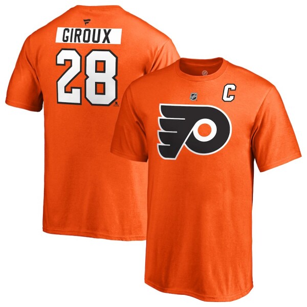 Fanatics Dětské tričko #28 Claude Giroux Philadelphia Flyers NHL Stack Logo Name & Number Velikost: Dětské XL (14 - 16 let)