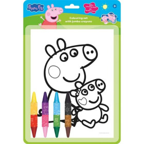 Prasátko Peppa - Omalovánkový set s oboustrannými voskovkami