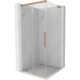 MEXEN/S - Rox L sprchový kout posuvný 100 x 100, transparent, měď kartáčovaná 8C2L-100-100-65-00
