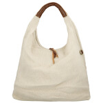 Trendy dámská textilní kabelka na rameno Alice, béžová