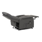 Křeslo polohovací, eletrické, šedá látka.