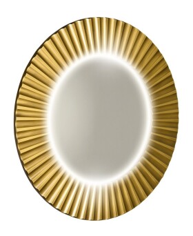 SAPHO - PRIDE kulaté zrcadlo s LED osvětlením v rámu ø 75cm, zlato PD750