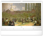 Nástěnný kalendář 2027 Notique Slovanská epopej Alfons Mucha, 48 x 33 cm