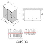CERANO - Sprchový kout Santoro L/P - 6 mm - chrom, transparentní sklo - 130x80x195 - posuvný CER-425428