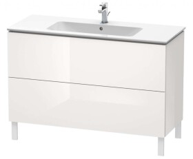 DURAVIT - L-Cube Umyvadlová skříňka 86x122x48 cm, 2 zásuvky, lesklá bílá LC662802222