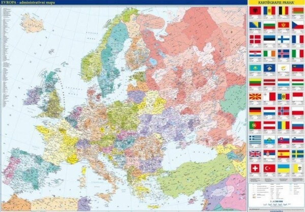 Evropa – nástěnná administrativní mapa, 3. vydání