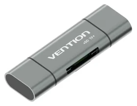 Vention Čtečka paměťových karet USB 3.0/USB-C šedá / Čtečka paměťových karet / SD / microSD / 5000 Mbit/s (CCHH0)