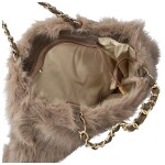 Módní dámská plyšová kabelka do ruky Lilith, khaki