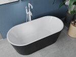 MEXEN/S - Luna vana volně stojící 180 x 80, bílá/černá, sifon a přepad bílá 52031808075-20