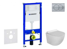 GEBERIT - Duofix Set předstěnové instalace, klozetu Gaia a sedátka softclose, tlačítko Delta01, matný chrom SANI11CA1119