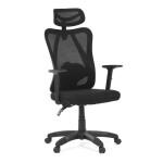 Židle kancelářská, nastavitelný podhlavník, potah černá síťovina mesh, mechanika permanent kontakt